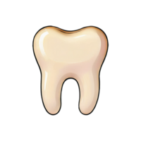 ai gerado dente mão desenhado desenho animado estilo ilustração png