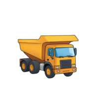 AI generated Dump Truck Hand Drawn Cartoon Style Illustration png