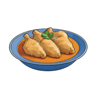 AI generated Chicken Korma Hand Drawn Cartoon Style Illustration png