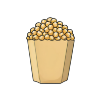 ai généré pop corn main tiré dessin animé style illustration png