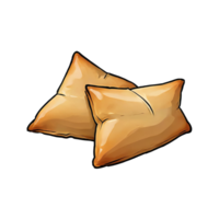 ai generado Samosas mano dibujado dibujos animados estilo ilustración png