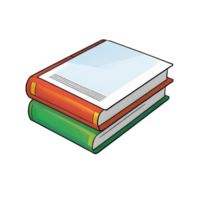 AI generated Books Hand Drawn Cartoon Style Illustration png