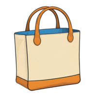 ai généré fourre-tout sac main tiré dessin animé style illustration png