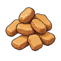 ai genererad kyckling nuggets hand dragen tecknad serie stil illustration png