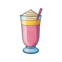 ai généré falooda main tiré dessin animé style illustration png