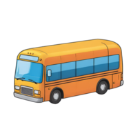 AI generated Coach Bus Hand Drawn Cartoon Style Illustration png