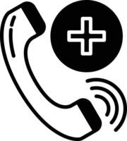 Emergency Call glyph and line vector illustration