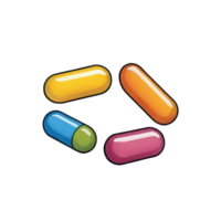 ai generato vitamine mano disegnato cartone animato stile illustrazione png