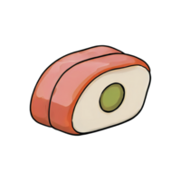 AI generated Japanese Sushi Hand Drawn Cartoon Style Illustration png