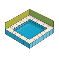 AI generated Indoor Pool Hand Drawn Cartoon Style Illustration png