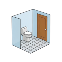 ai gegenereerd openbaar toilet hand- getrokken tekenfilm stijl illustratie png