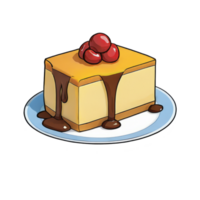 AI generated Honey Flavor Cake Hand Drawn Cartoon Style Illustration png