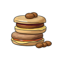 ai genererad hög protein snacks hand dragen tecknad serie stil illustration png