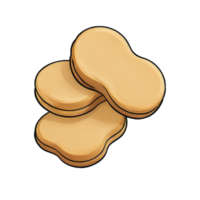 ai généré dentition des biscuits main tiré dessin animé style illustration png