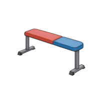 AI generated Weight Bench Hand Drawn Cartoon Style Illustration png