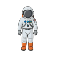 AI generated Astronaut Hand Drawn Cartoon Style Illustration png