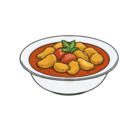 AI generated Indian Curry Hand Drawn Cartoon Style Illustration png