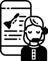 Customer Service glyph and line vector illustration