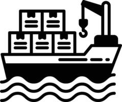 Ship glyph and line vector illustration