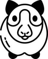 Guinea cerdo glifo y línea vector ilustración