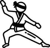 Judo glyph and line vector illustration