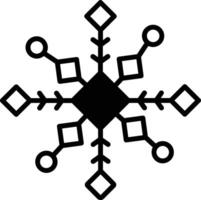 Snowflake glyph and line vector illustration