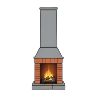 ai generado Chimenea mano dibujado dibujos animados estilo ilustración png