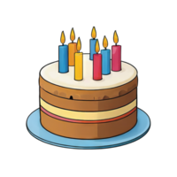 AI generated Cake Hand Drawn Cartoon Style Illustration png