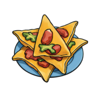 ai genererad nachos hand dragen tecknad serie stil illustration png
