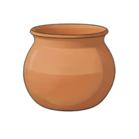 AI generated Clay Pot Hand Drawn Cartoon Style Illustration png