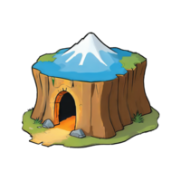 ai généré la grotte main tiré dessin animé style illustration png