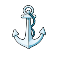 AI generated Anchor Hand Drawn Cartoon Style Illustration png