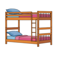 AI generated Bunk Bed Hand Drawn Cartoon Style Illustration png