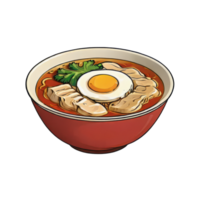 ai généré ramen main tiré dessin animé style illustration png