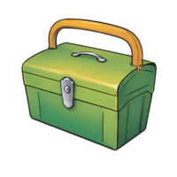 AI generated Tackle Box Hand Drawn Cartoon Style Illustration png