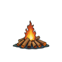 AI generated Campfire Hand Drawn Cartoon Style Illustration png