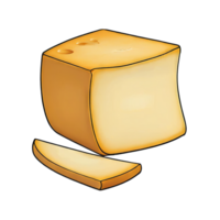 AI generated Cheese Hand Drawn Cartoon Style Illustration png