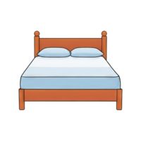 ai gegenereerd bed hand- getrokken tekenfilm stijl illustratie png