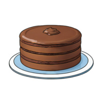 ai gegenereerd chocola taart hand- getrokken tekenfilm stijl illustratie png