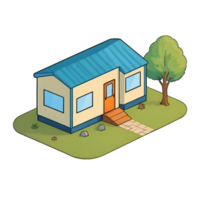 AI generated Mobile Home Hand Drawn Cartoon Style Illustration png