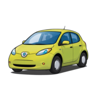 ai generado eléctrico coche mano dibujado dibujos animados estilo ilustración png