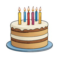 AI generated Birthday Cake Hand Drawn Cartoon Style Illustration png