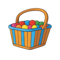 AI generated Basket Hand Drawn Cartoon Style Illustration png