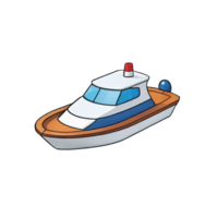 AI generated Boat Hand Drawn Cartoon Style Illustration png