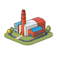 ai généré usine main tiré dessin animé style illustration png