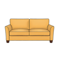 AI generated Fabric Sofa Hand Drawn Cartoon Style Illustration png