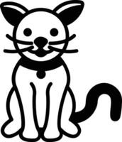 Cat face glyph and line vector illustration