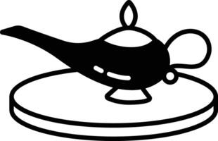 Magic Lamp glyph and line vector illustration