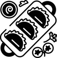 Empanadas glyph and line vector illustration