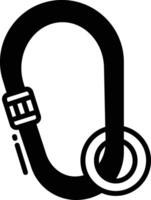 Carabiner glyph and line vector illustration